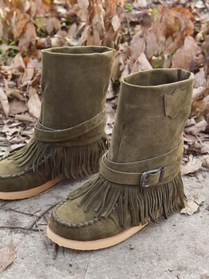 Casual Comfortable Fringe Round Toe Ankle Boots - Image 22