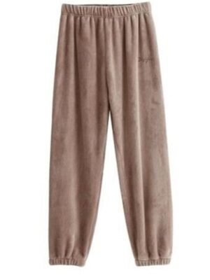 Casual Comfortable Letter Plush Warm Coral Fleece Pajama Pants - Image 3