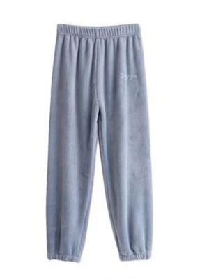 Casual Comfortable Letter Plush Warm Coral Fleece Pajama Pants - Image 6