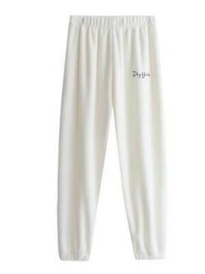 Casual Comfortable Letter Plush Warm Coral Fleece Pajama Pants - Image 9