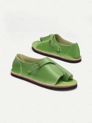 Casual Comfortable Open Toe PU Leather Flat Sandals - Image 6