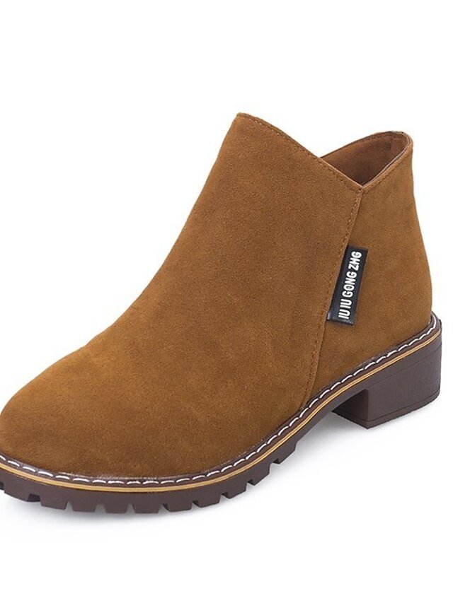 Casual Flat Faux Suede Side Zipper Ankle Boots - Image 23