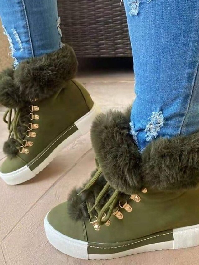 Casual High-Top Pink Faux Fur Lined Winter Sneakers - Image 9