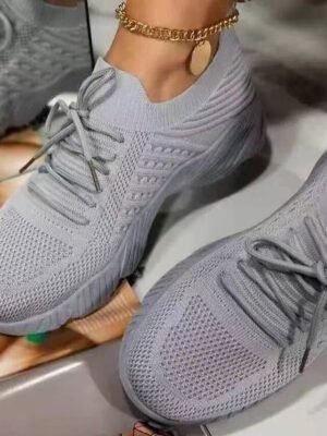 Casual Lightweight Breathable Knit Sneakers - Image 4