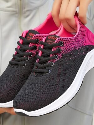 Casual Lightweight Breathable Lace-Up Sneakers - Image 1