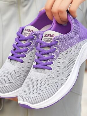 Casual Lightweight Breathable Lace-Up Sneakers - Image 3