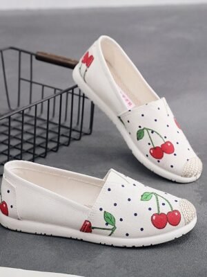 Casual Lightweight Cat Print Slip-On Flat Loafers - Image 7