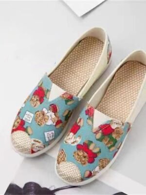 Casual Lightweight Cat Print Slip-On Flat Loafers - Image 9
