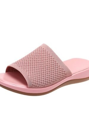 Casual Lightweight Knitted Slip-On Wedge Sandals - Image 11