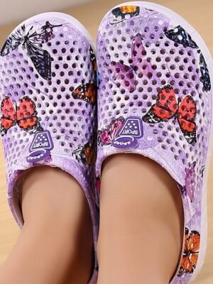 Casual Loose Butterfly Print Slip-On Flats - Image 6