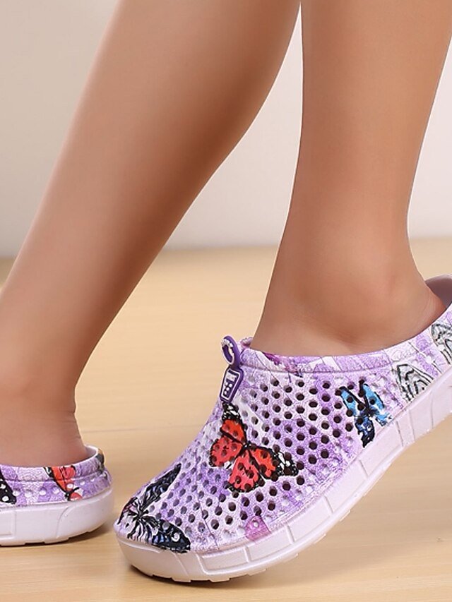 Casual Loose Butterfly Print Slip-On Flats - Image 7