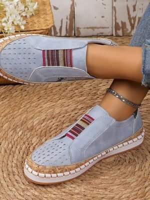 Casual Loose Cartoon Round Toe Flat Slip-On Sneakers - Image 13