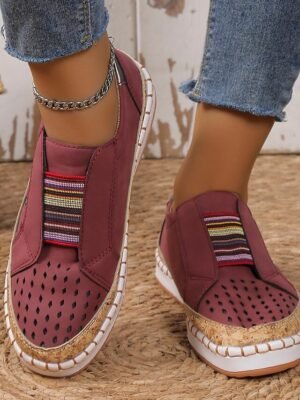 Casual Loose Cartoon Round Toe Flat Slip-On Sneakers - Image 21