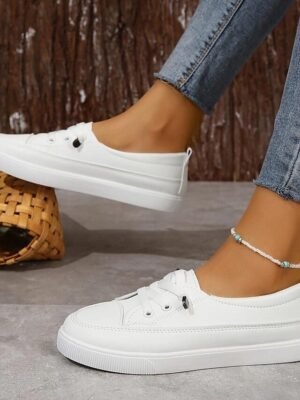Casual Low-Top Canvas Lace-Up Sneakers - Image 2