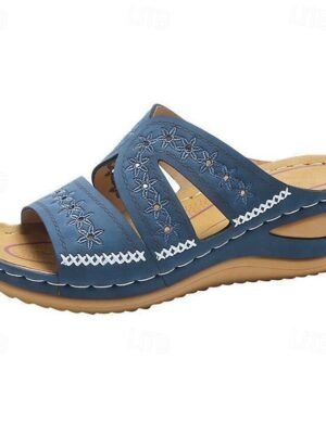 Casual Open-Toe Cushioned Sole Cut-Out Slide Sandals - Image 7
