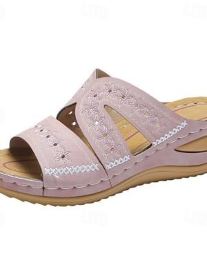 Casual Open-Toe Cushioned Sole Cut-Out Slide Sandals - Image 8
