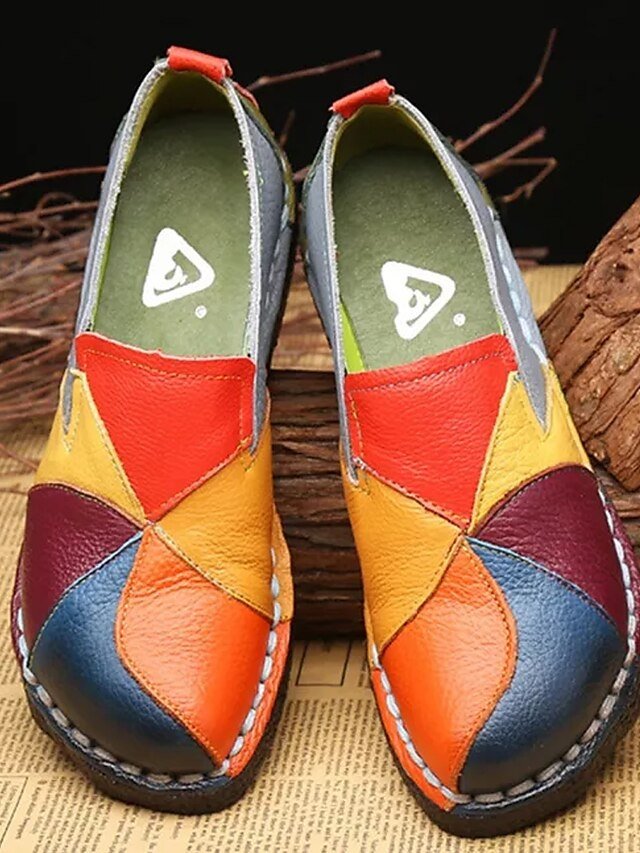 Casual Patchwork Colourful Slip-On Loafers - Image 1
