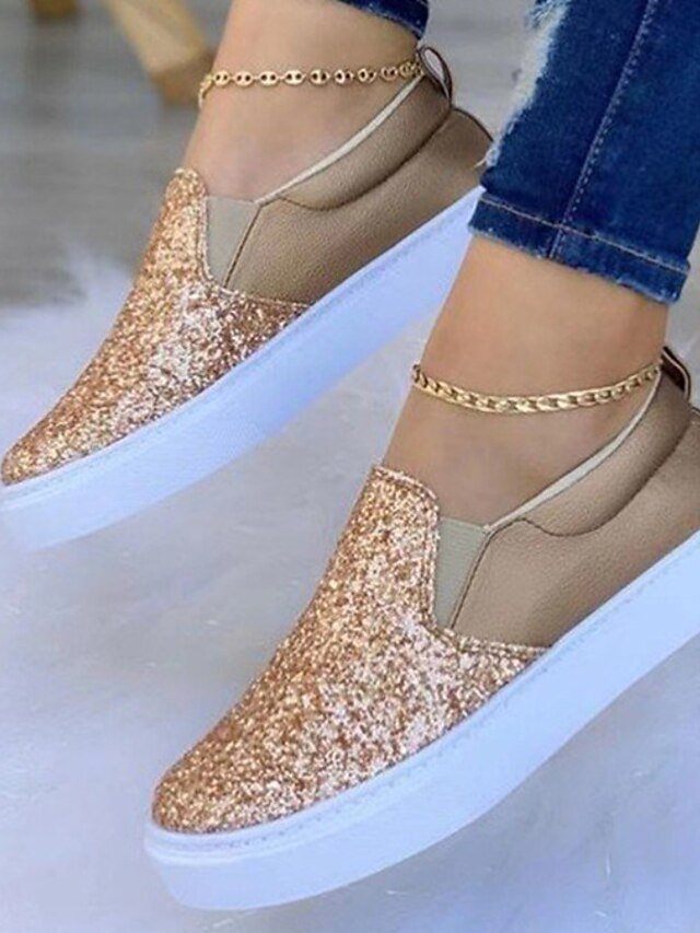 Casual Platform Glitter Slip-On Sneakers - Image 2
