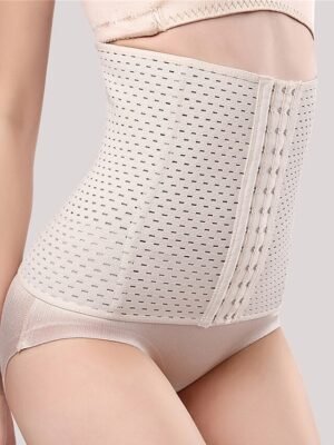 Casual Plus Size Pure Colour Waist Trainer Body Shaper - Image 3