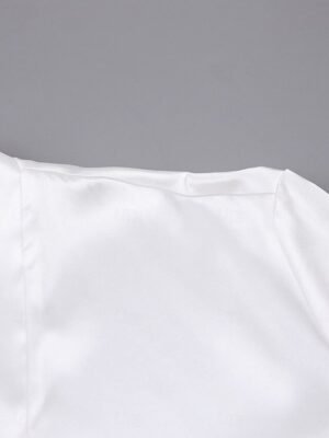 Casual Regular Fit Pure Colour V Neck Long Sleeve Robe - Image 7