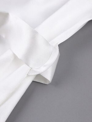 Casual Regular Fit Pure Colour V Neck Long Sleeve Robe - Image 9