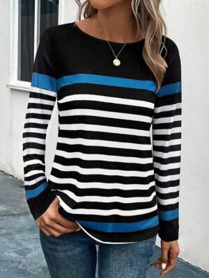 Casual Regular Print Crew Neck Long Sleeve Tops - Image 5