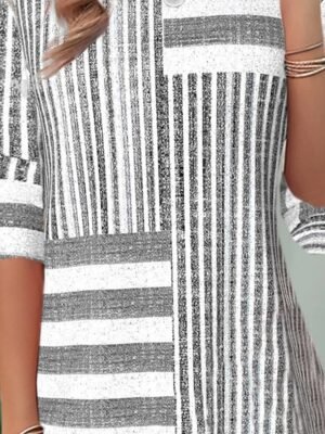 Casual Regular Print Crew Neck Long Sleeve Tunic Top - Image 5