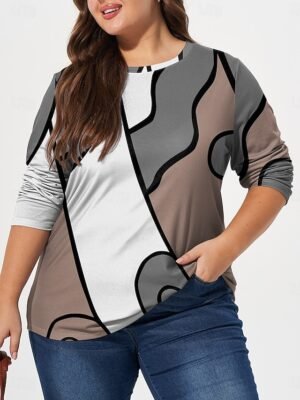 Casual Regular Print Crew Neck Short Sleeve Summer Top - Image 11