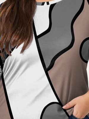 Casual Regular Print Crew Neck Short Sleeve Summer Top - Image 13