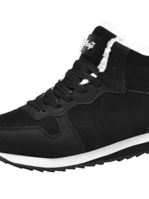 Casual Round Toe Faux Suede Lace-Up Winter Sneakers - Image 9