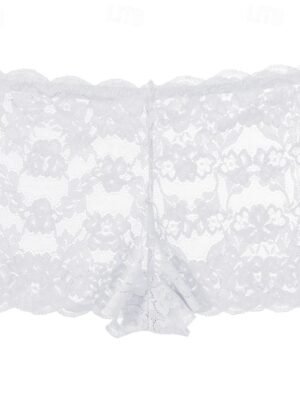 Casual Skinny Tropical Lace Medium Waist Shorts - Image 1