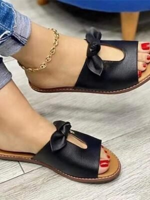 Casual Slip-On Bow Open-Toe Sandals - Image 5