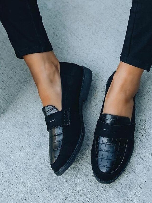 Casual Slip-On Crocodile Pattern Loafers - Image 5