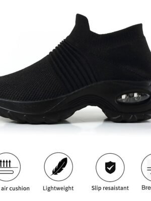 Casual Slip-On Knitted Round Toe Breathable Trainers - Image 2