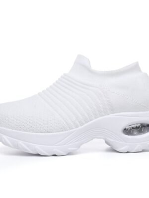 Casual Slip-On Knitted Round Toe Breathable Trainers - Image 20