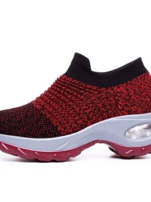 Casual Slip-On Knitted Round Toe Breathable Trainers - Image 26
