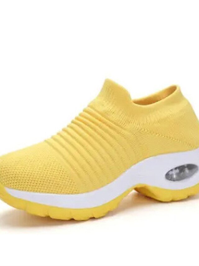 Casual Slip-On Knitted Round Toe Breathable Trainers - Image 28