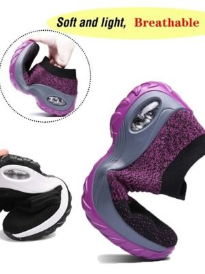 Casual Slip-On Knitted Round Toe Breathable Trainers - Image 3