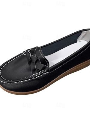Casual Slip-On Navy Bow Accent Loafers - Image 12