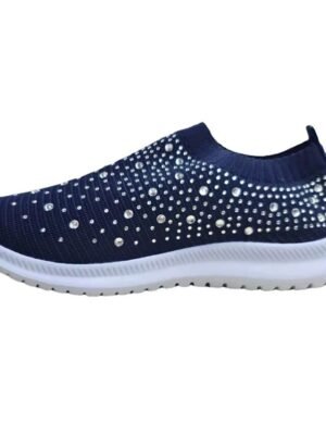 Casual Slip-On Rainbow Pattern Knit Sneakers - Image 12