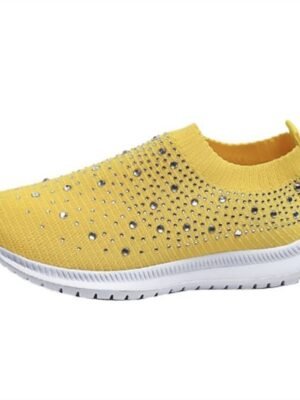 Casual Slip-On Rainbow Pattern Knit Sneakers - Image 13
