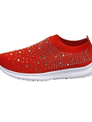 Casual Slip-On Rainbow Pattern Knit Sneakers - Image 14