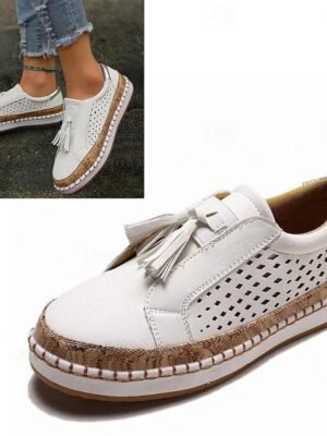 Casual Slip-On Red Tassel Mesh Sneakers - Image 10