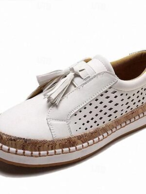 Casual Slip-On Red Tassel Mesh Sneakers - Image 15