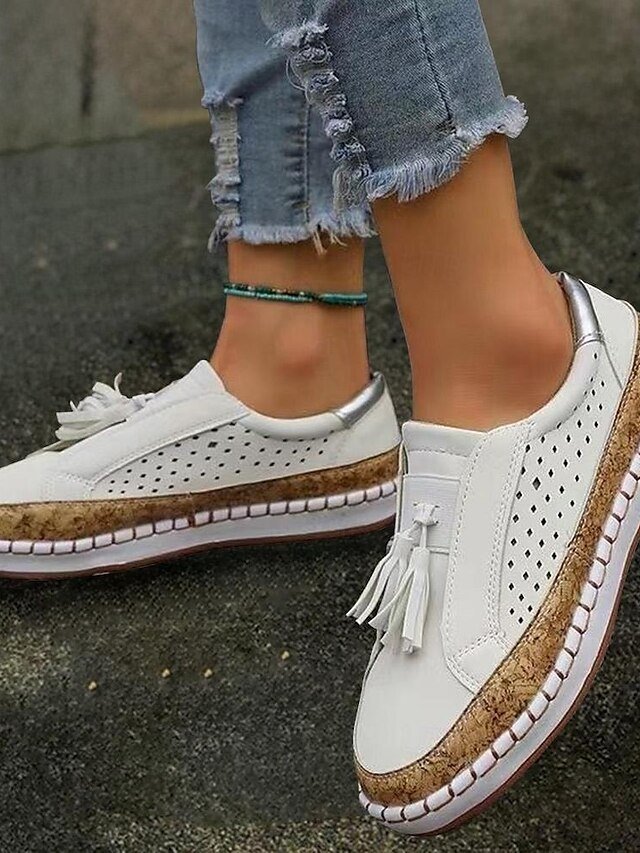 Casual Slip-On Red Tassel Mesh Sneakers - Image 5