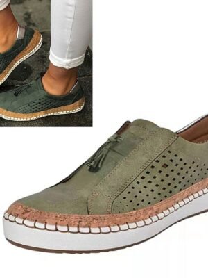 Casual Slip-On Red Tassel Mesh Sneakers - Image 9