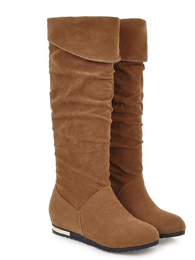 Casual Slouchy Faux Suede Knee-High Boots - Image 11