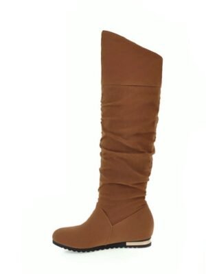 Casual Slouchy Faux Suede Knee-High Boots - Image 13