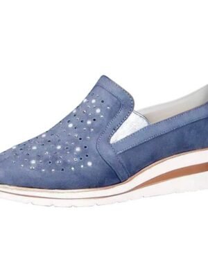 Casual Wedge Rhinestone Slip-On Sneakers - Image 3