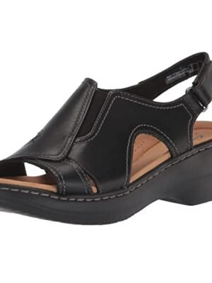Chic Brown Cut-Out Slingback Wedge Sandals - Image 4